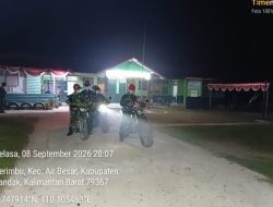 Cegah Karhutla, Koramil Air Besar dan Satgas Yonif 542 Gelar Patroli Malam di Ex Lahan Terbakar