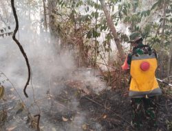 Koramil Air Besar Gerak Cepat Tangani Karhutla 10 Hektare di Desa Nyayum Kuala Behe