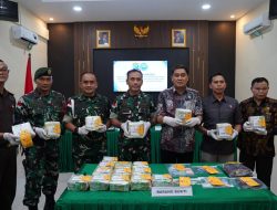 Satgas Pamtas Yonarhanud 1/PBC/1 Kostrad Gagalkan Penyelundupan Puluhan Kilo Narkoba
